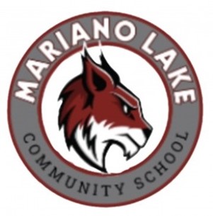 School Mascot of Maroon and White Bobcat circled with a gray band