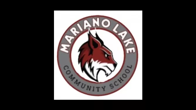 School Mascot of Maroon and White Bobcat circled with a gray band